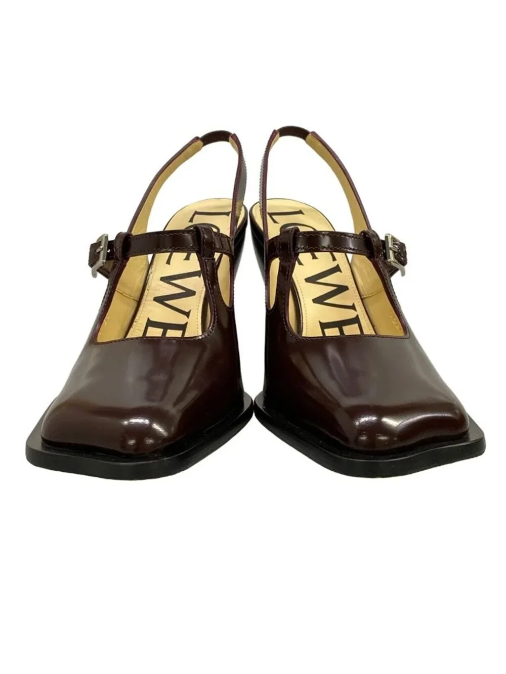 Loewe Sandals Onda Dark Brown Slingback Leather